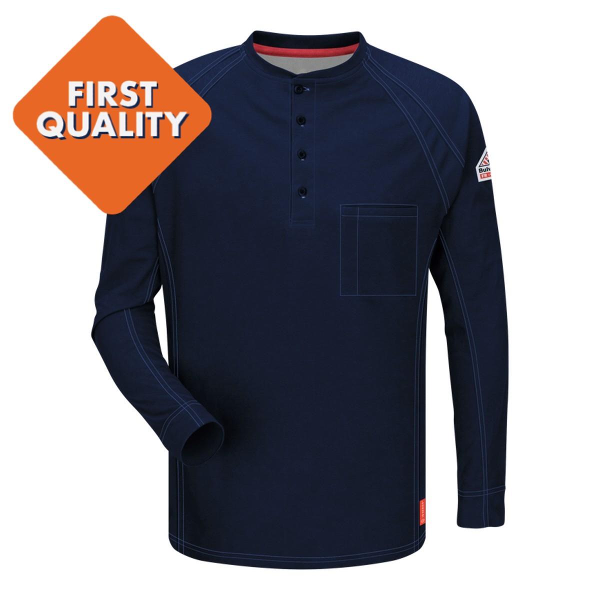 iQ Series Comfort Knit Long Sleeve FR Henley Shirt in Dark Blue